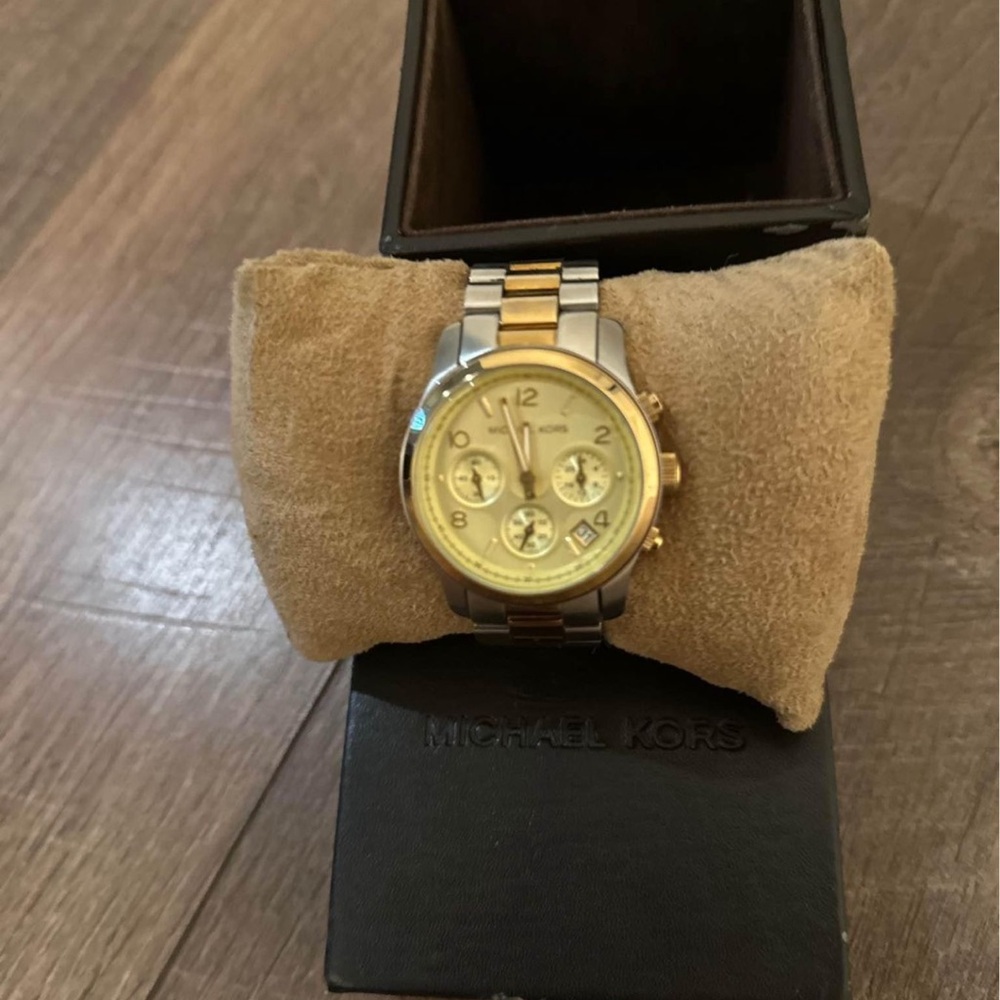 MICHAEL KORS MK5137 2 Tone Runway Chronograph Watch